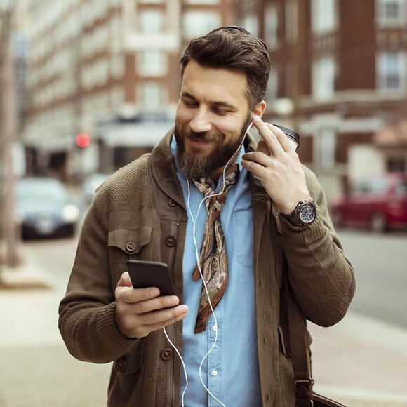 ⚡Men D-Gold Necktie 27.5 Inches Cowboy Scarves Pocket Square Silk Bandanas - Picture 8 of 9